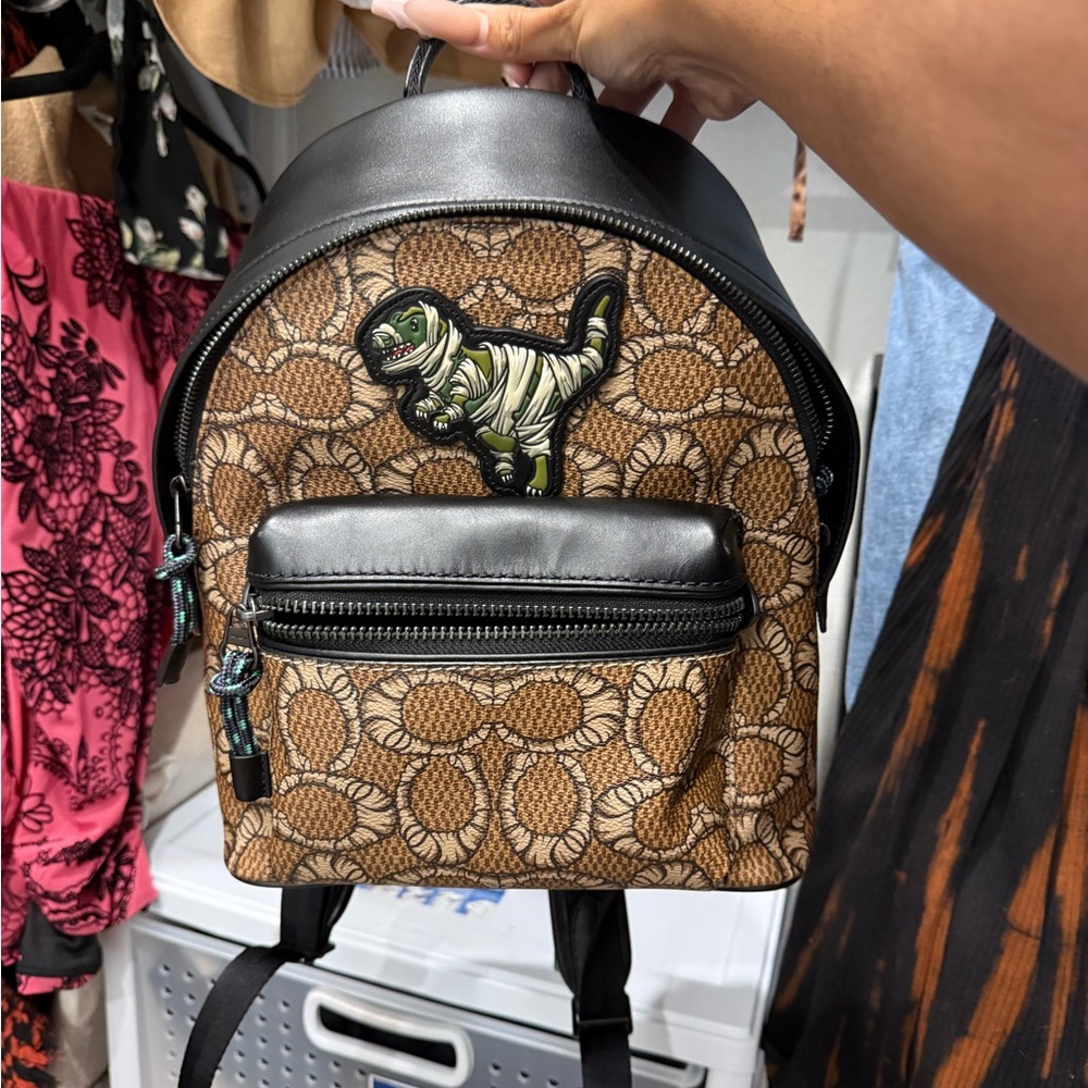 Coach Black Leather Mini Backpack